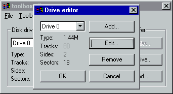 Drive Editor zum Definieren eigener Laufwerke